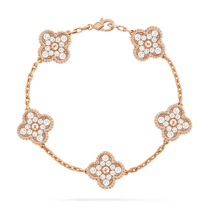 [Legend]LUCKY CLOVER 5-MOTIF BRACELET - FULL-DIAMOND