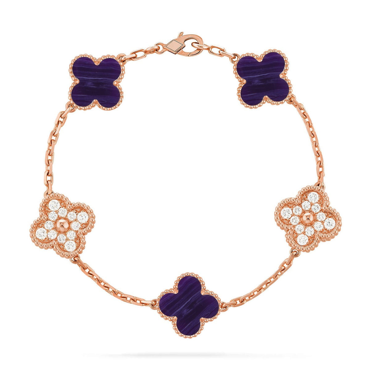 [Legend]LUCKY CLOVER 5-MOTIF BRACELET - CHAROITE COLLECTION