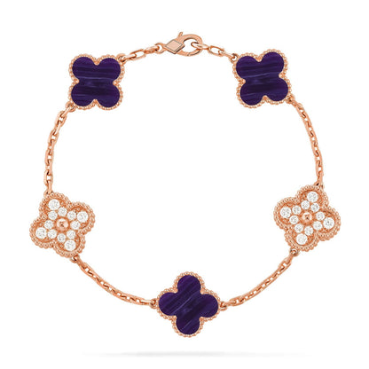 [Legend]LUCKY CLOVER 5-MOTIF BRACELET - CHAROITE COLLECTION