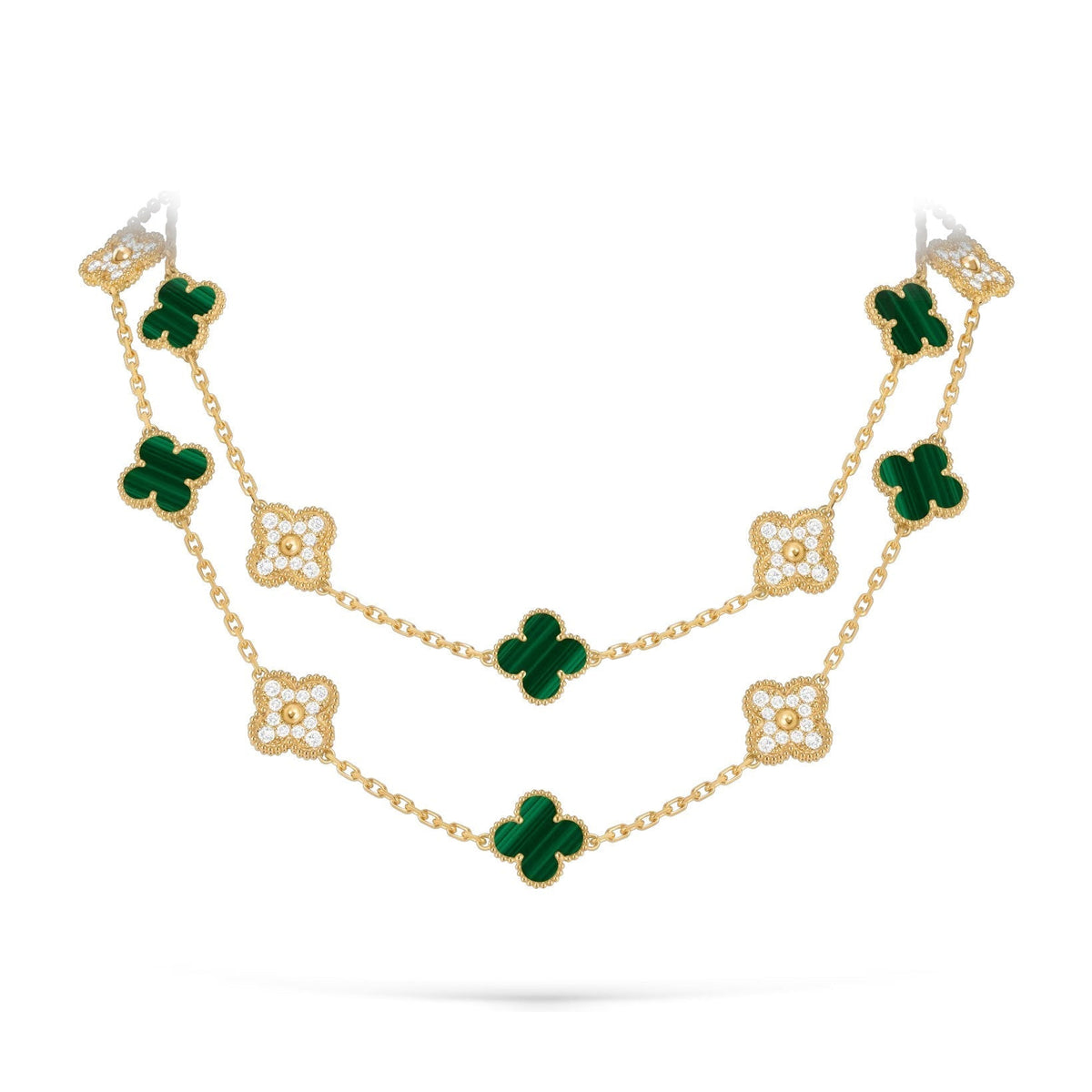 [Legend]CLASSIC 20-MOTIF LUCKY CLOVER LONG NECKLACE GOLD COLLECTION