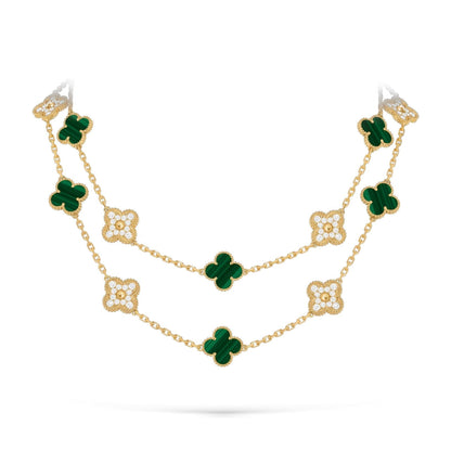 [Legend]CLASSIC 20-MOTIF LUCKY CLOVER LONG NECKLACE GOLD COLLECTION