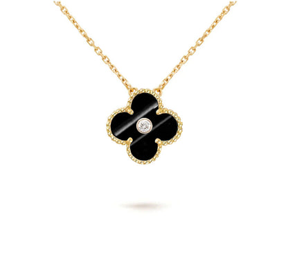 [Legend]15MM CLOVER FLOWER DIAMOND PENDANT NECKLACE COLLECTION