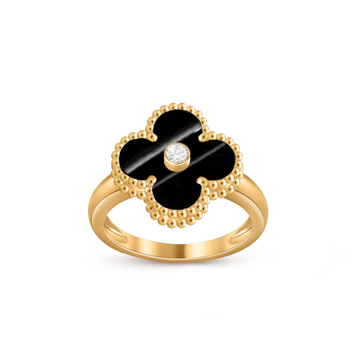 [Legend]LUCKY CLOVER DIAMOND-ACCENT GOLD RING COLLECTION