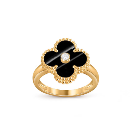 [Legend]LUCKY CLOVER DIAMOND-ACCENT GOLD RING COLLECTION
