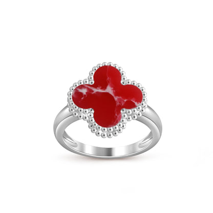 [Legend]LUCKY CLOVER VINTAGE WHITE GOLD RING COLLECTION