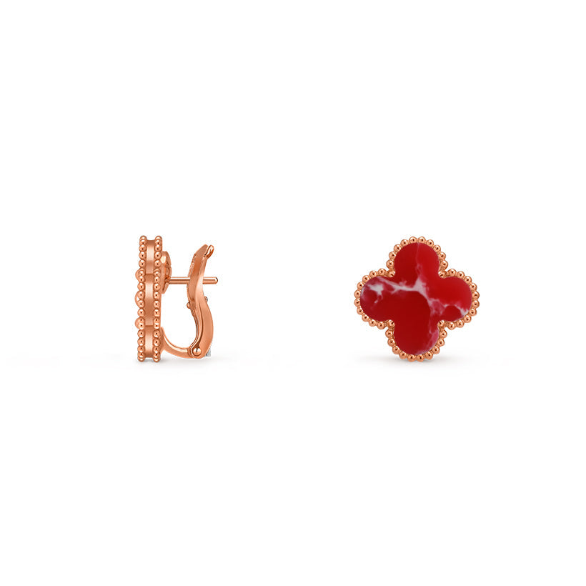 [Legend]15MM CLOVER FLOWER STUD EARRINGS ROSE GOLD COLLECTION