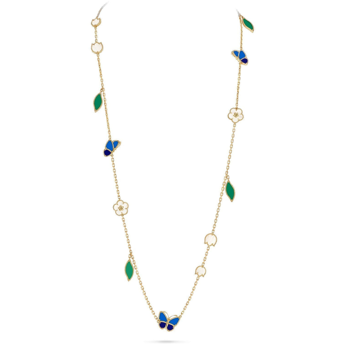 [Legend]LUCKY SPRING BUTTERFLY & FLOWER STATEMENT NECKLACE - 15-MOTIF FLORAL DESIGN