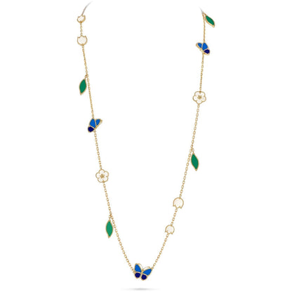 [Legend]LUCKY SPRING BUTTERFLY & FLOWER STATEMENT NECKLACE - 15-MOTIF FLORAL DESIGN