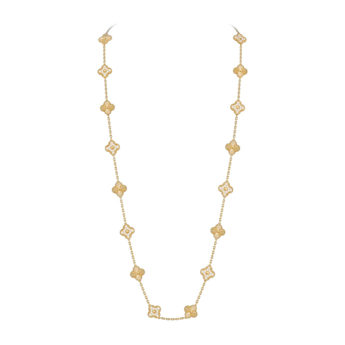 [Legend]CLASSIC 20-MOTIF LUCKY CLOVER LONG NECKLACE GOLD COLLECTION
