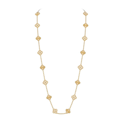 [Legend]CLASSIC 20-MOTIF LUCKY CLOVER LONG NECKLACE GOLD COLLECTION