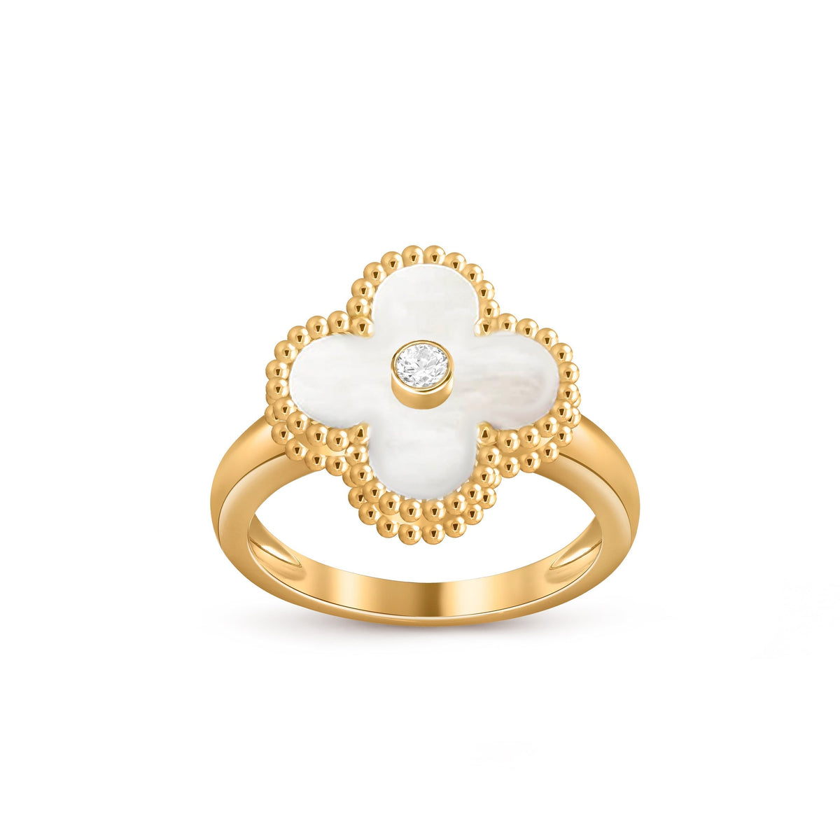 [Legend]LUCKY CLOVER DIAMOND-ACCENT GOLD RING COLLECTION