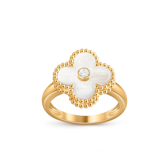 [Legend]LUCKY CLOVER DIAMOND-ACCENT GOLD RING COLLECTION