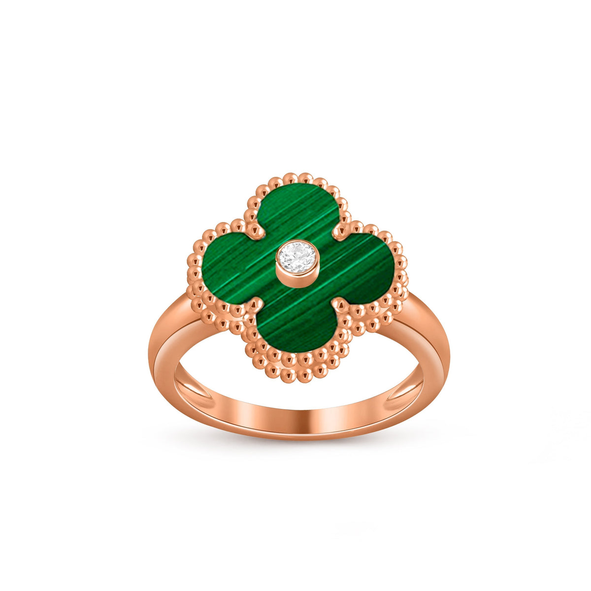 [Legend]LUCKY CLOVER DIAMOND-ACCENT ROSE GOLD RING COLLECTION