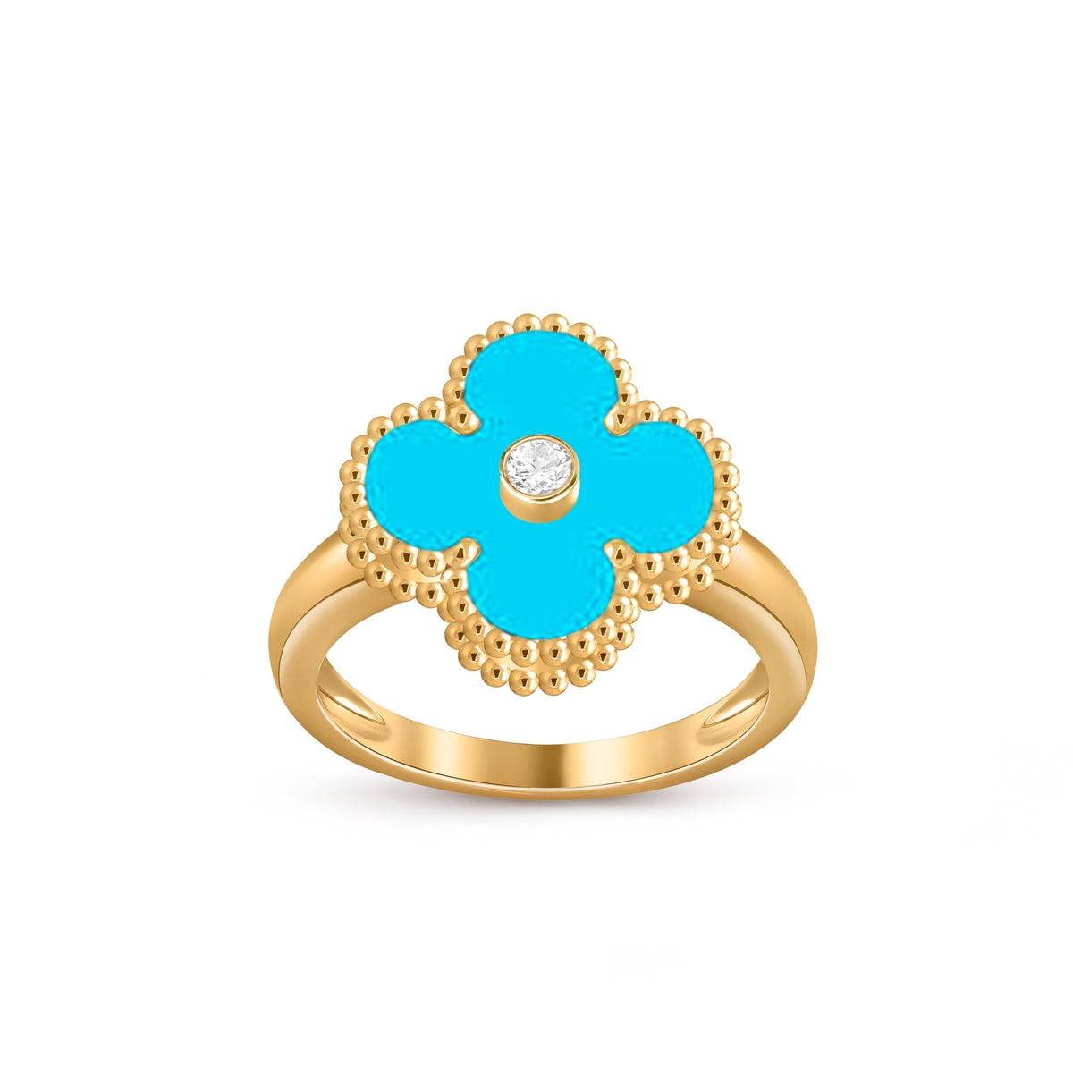 [Legend]LUCKY CLOVER DIAMOND-ACCENT GOLD RING COLLECTION