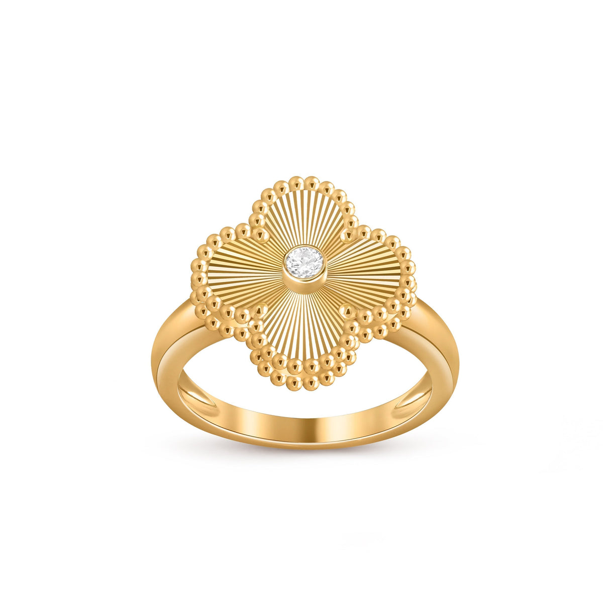 [Legend]LUCKY CLOVER DIAMOND-ACCENT GOLD RING COLLECTION