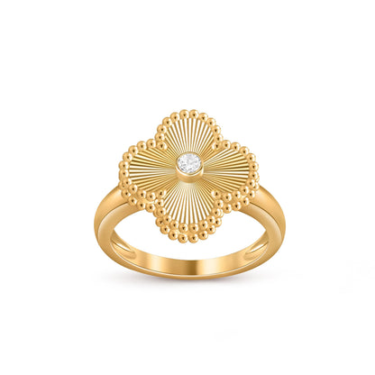 [Legend]LUCKY CLOVER DIAMOND-ACCENT GOLD RING COLLECTION