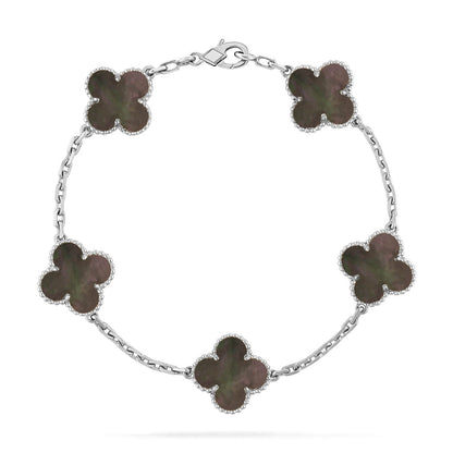 [Legend]LUCKY CLOVER 5-MOTIF BRACELET - GREY MOTHER-OF-PEARL COLLECTION