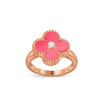[Legend]LUCKY CLOVER DIAMOND-ACCENT ROSE GOLD RING COLLECTION