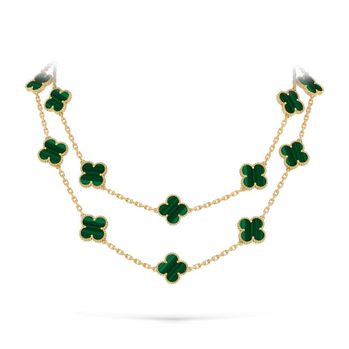 [Legend]CLASSIC 20-MOTIF LUCKY CLOVER LONG NECKLACE GOLD COLLECTION