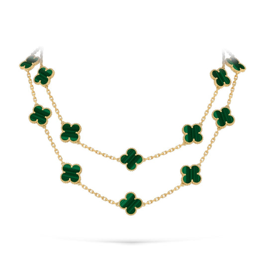 [Legend]CLASSIC 20-MOTIF LUCKY CLOVER LONG NECKLACE GOLD COLLECTION