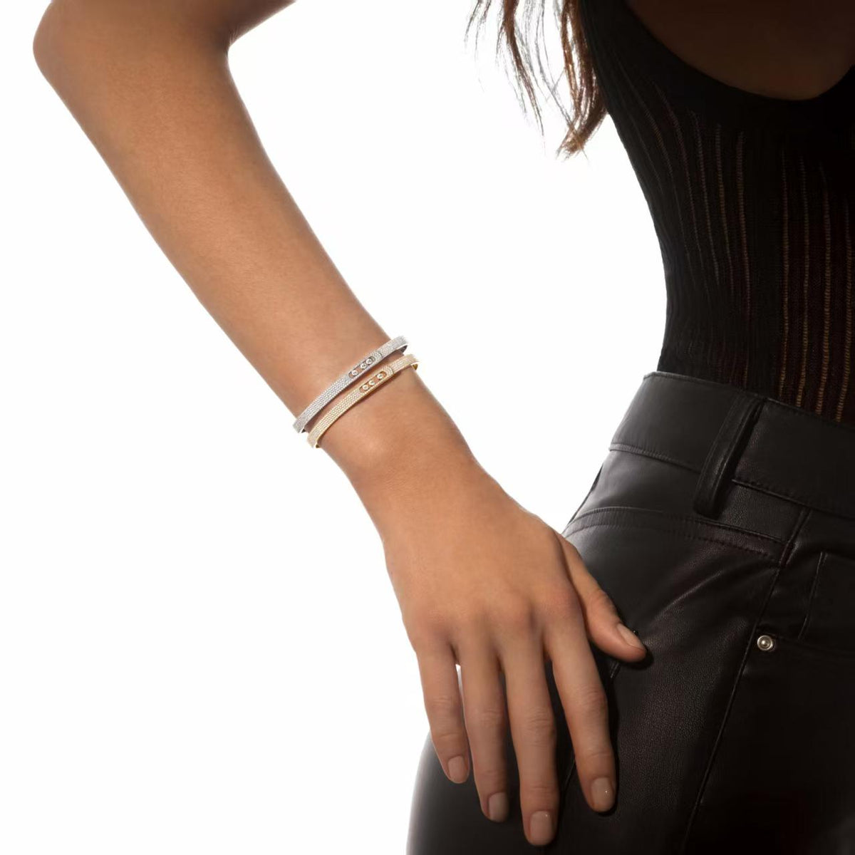 [Legend]MOVE NOA FULL-PAVÉ DIAMOND BANGLE BRACELET