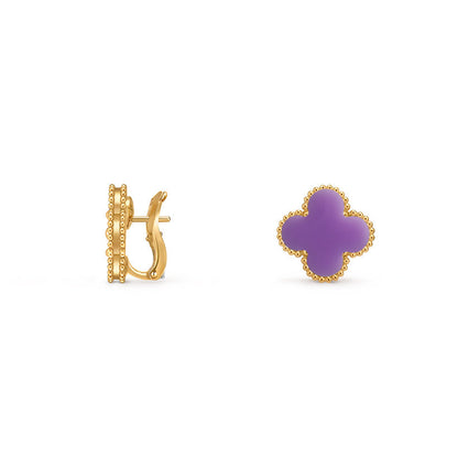 [Legend]15MM CLOVER FLOWER STUD EARRINGS GOLD COLLECTION