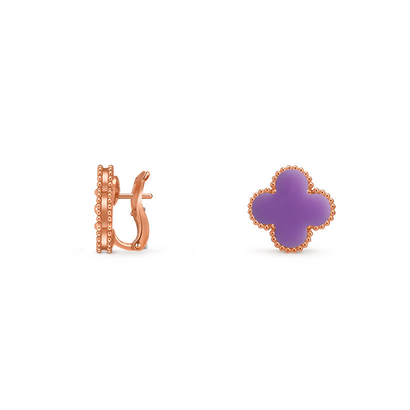 [Legend]15MM CLOVER FLOWER STUD EARRINGS ROSE GOLD COLLECTION