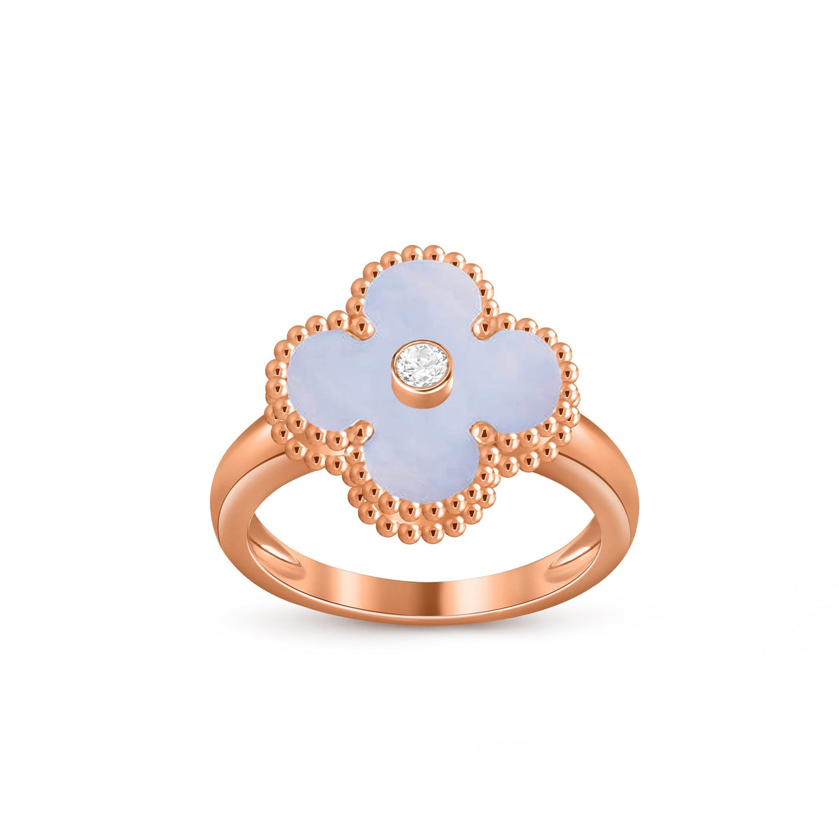 [Legend]LUCKY CLOVER DIAMOND-ACCENT ROSE GOLD RING COLLECTION