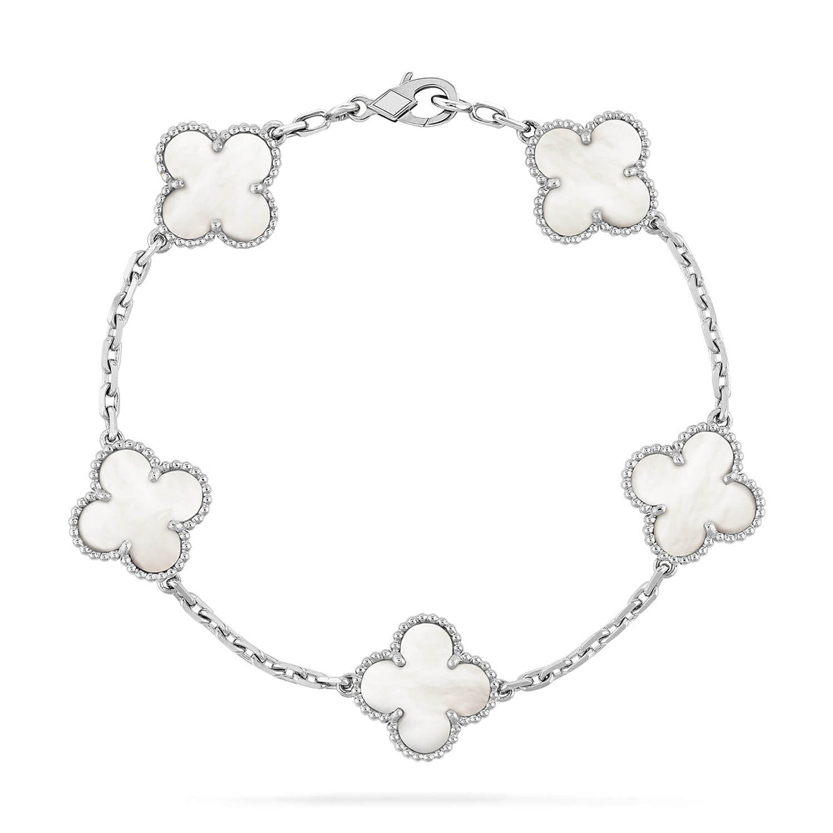 [Legend]LUCKY CLOVER 5-MOTIF BRACELET - WHITE MOTHER-OF-PEARL COLLECTION
