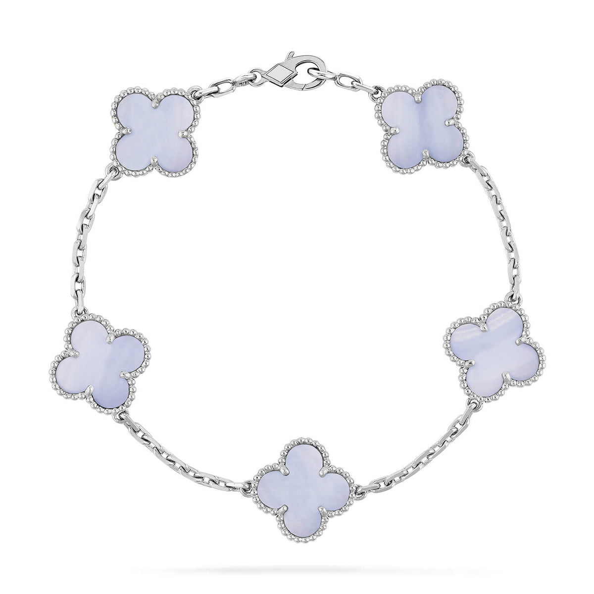 [Legend]LUCKY CLOVER 5-MOTIF BRACELET - PURPLE CHALCEDONY COLLECTION