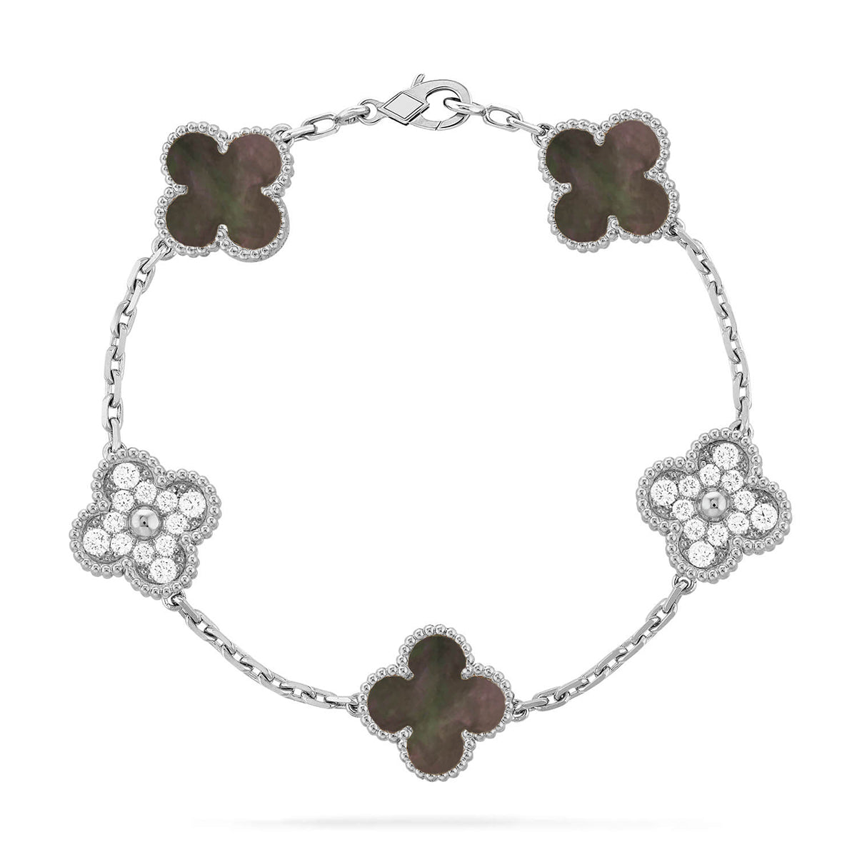 [Legend]LUCKY CLOVER 5-MOTIF BRACELET - GREY MOTHER-OF-PEARL COLLECTION