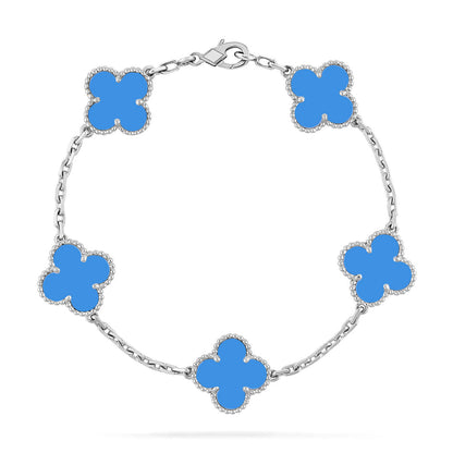 [Legend]LUCKY CLOVER 5-MOTIF BRACELET - BLUE AGATE COLLECTION