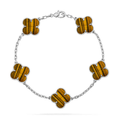 [Legend]LUCKY CLOVER 5-MOTIF BRACELET -  TIGER’S EYE COLLECTION