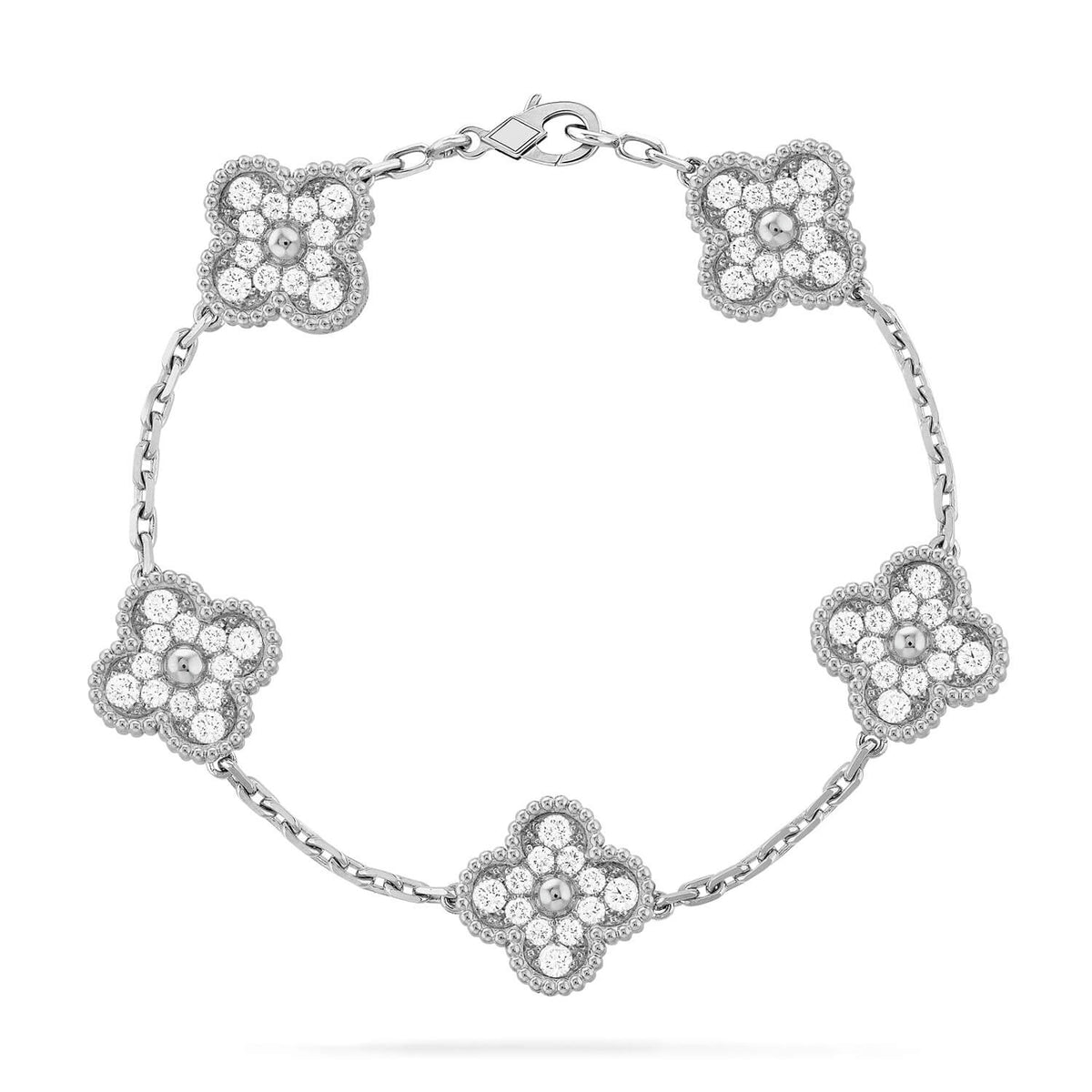 [Legend]LUCKY CLOVER 5-MOTIF BRACELET - FULL-DIAMOND