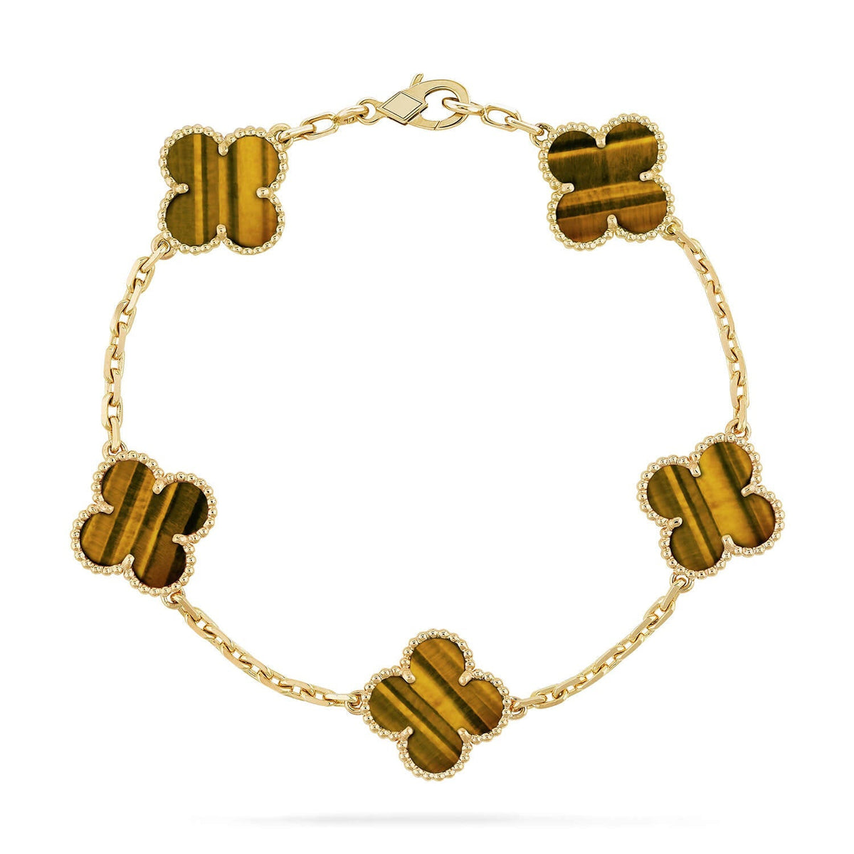 [Legend]LUCKY CLOVER 5-MOTIF BRACELET -  TIGER’S EYE COLLECTION