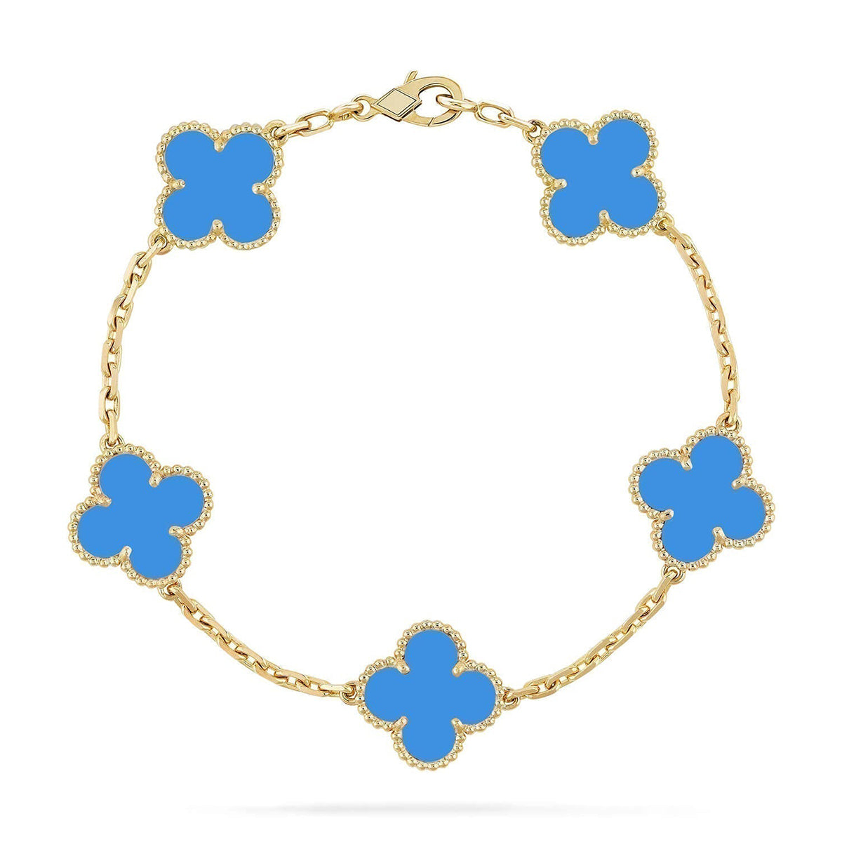 [Legend]LUCKY CLOVER 5-MOTIF BRACELET - BLUE AGATE COLLECTION