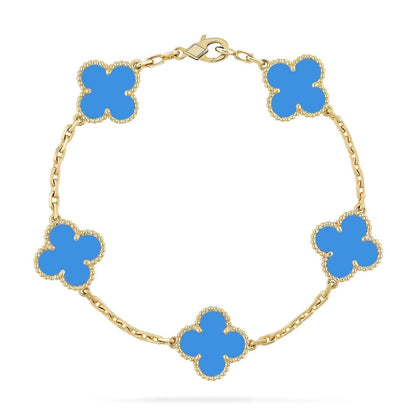 [Legend]LUCKY CLOVER 5-MOTIF BRACELET - BLUE AGATE COLLECTION