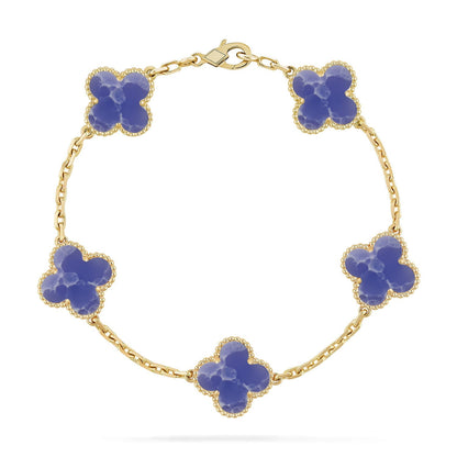 [Legend]LUCKY CLOVER 5-MOTIF BRACELET - BLUE LARIMAR COLLECTION