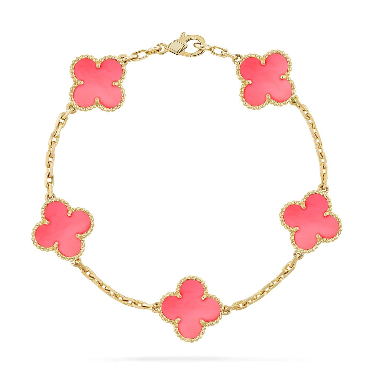 [Legend]LUCKY CLOVER 5-MOTIF BRACELET - PINK MOTHER-OF-PEARL COLLECTION