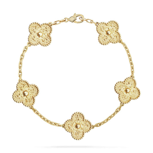 [Legend]LUCKY CLOVER 5-MOTIF BRACELET - BRONZING