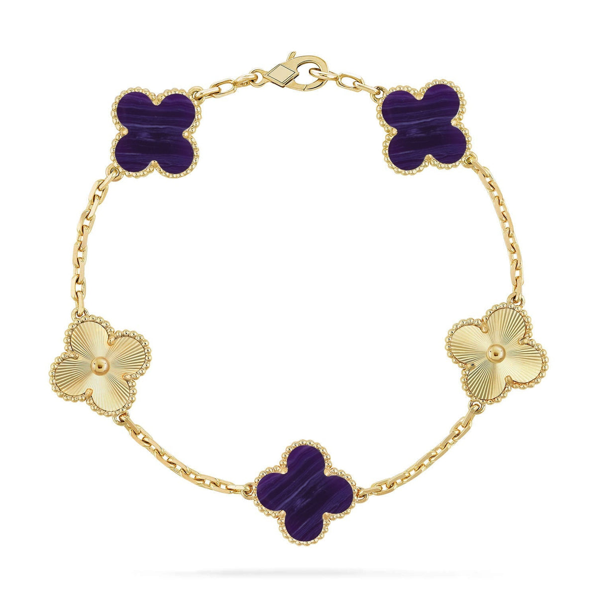 [Legend]LUCKY CLOVER 5-MOTIF BRACELET - CHAROITE COLLECTION