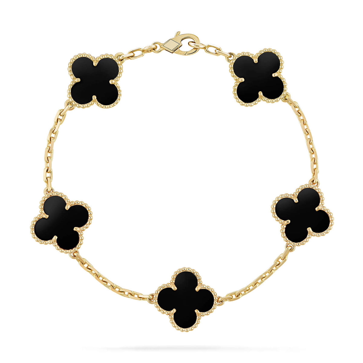 [Legend]LUCKY CLOVER 5-MOTIF BRACELET - BLACK OXNY COLLECTION