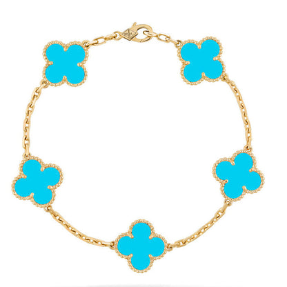 [Legend]LUCKY CLOVER 5-MOTIF BRACELET - TURQUOISE COLLECTION