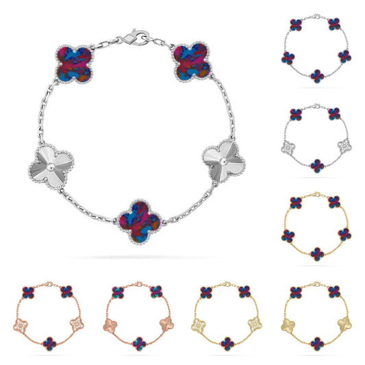 [Legend]LUCKY CLOVER 5-MOTIF BRACELET - MULTI-GEM COLLECTION
