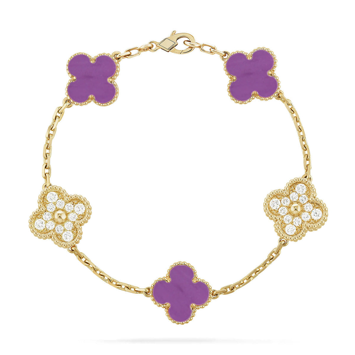 [Legend]LUCKY CLOVER 5-MOTIF BRACELET - VIOLET COLLECTION