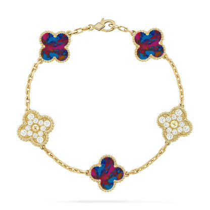 [Legend]LUCKY CLOVER 5-MOTIF BRACELET - MULTI-GEM COLLECTION