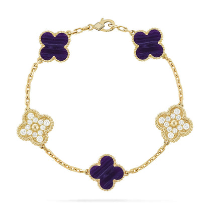 [Legend]LUCKY CLOVER 5-MOTIF BRACELET - CHAROITE COLLECTION