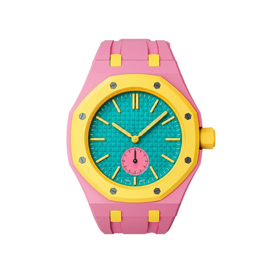 [Legend]OAK POP EXCLUSIVE PINK AND YELLOW SILICONE STRAP