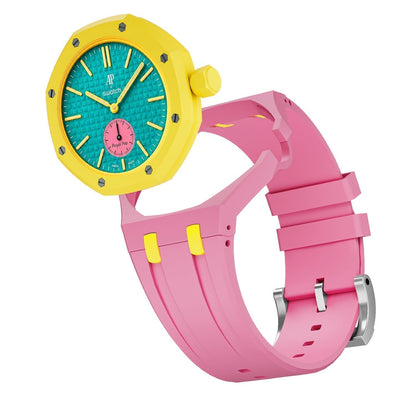 [Legend]OAK POP EXCLUSIVE PINK AND YELLOW SILICONE STRAP