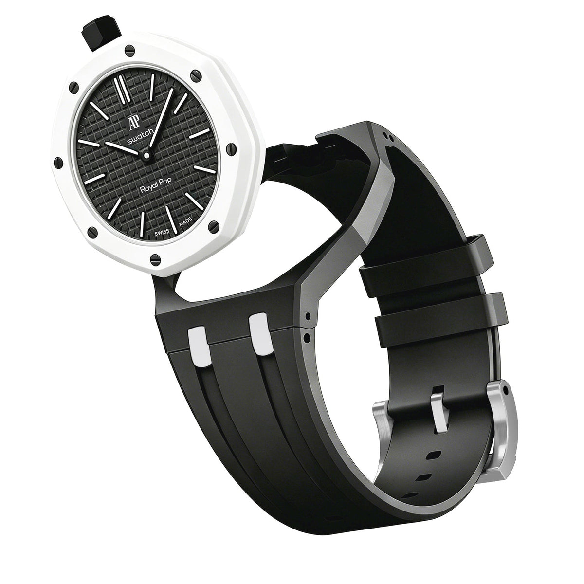 [Legend]OAK POP EXCLUSIVE BLACK AND WHITE SILICONE STRAP